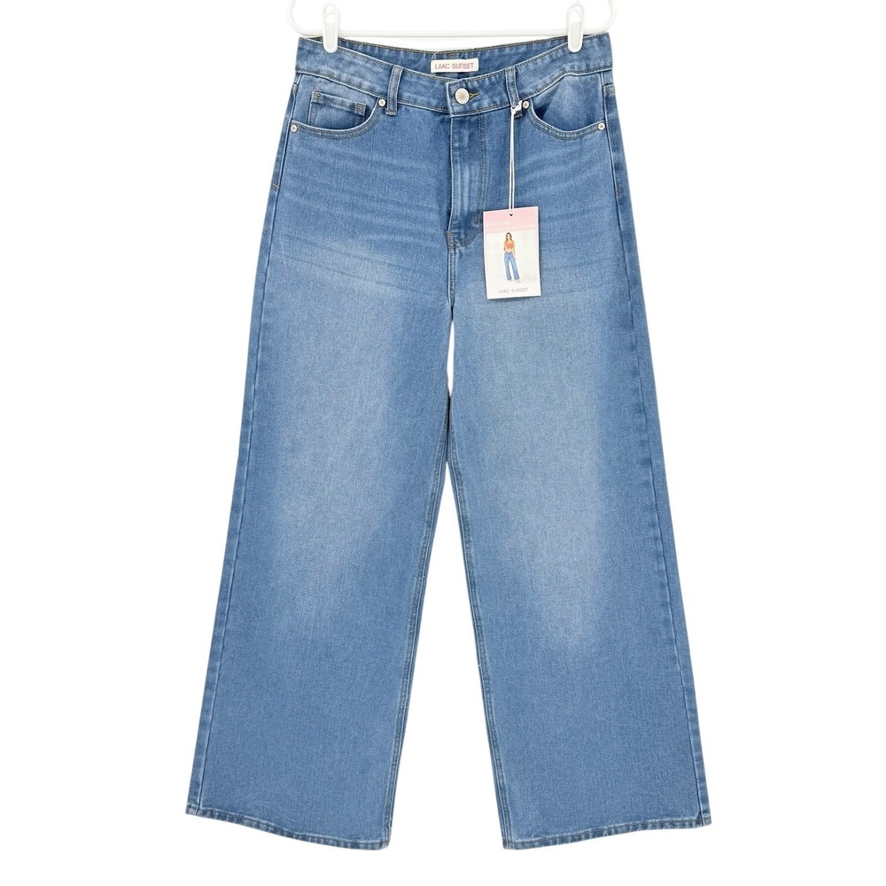 Lilac Sunset Women's Baggy Jeans Size 9 Blue Denim High Rise Wide Leg NWT